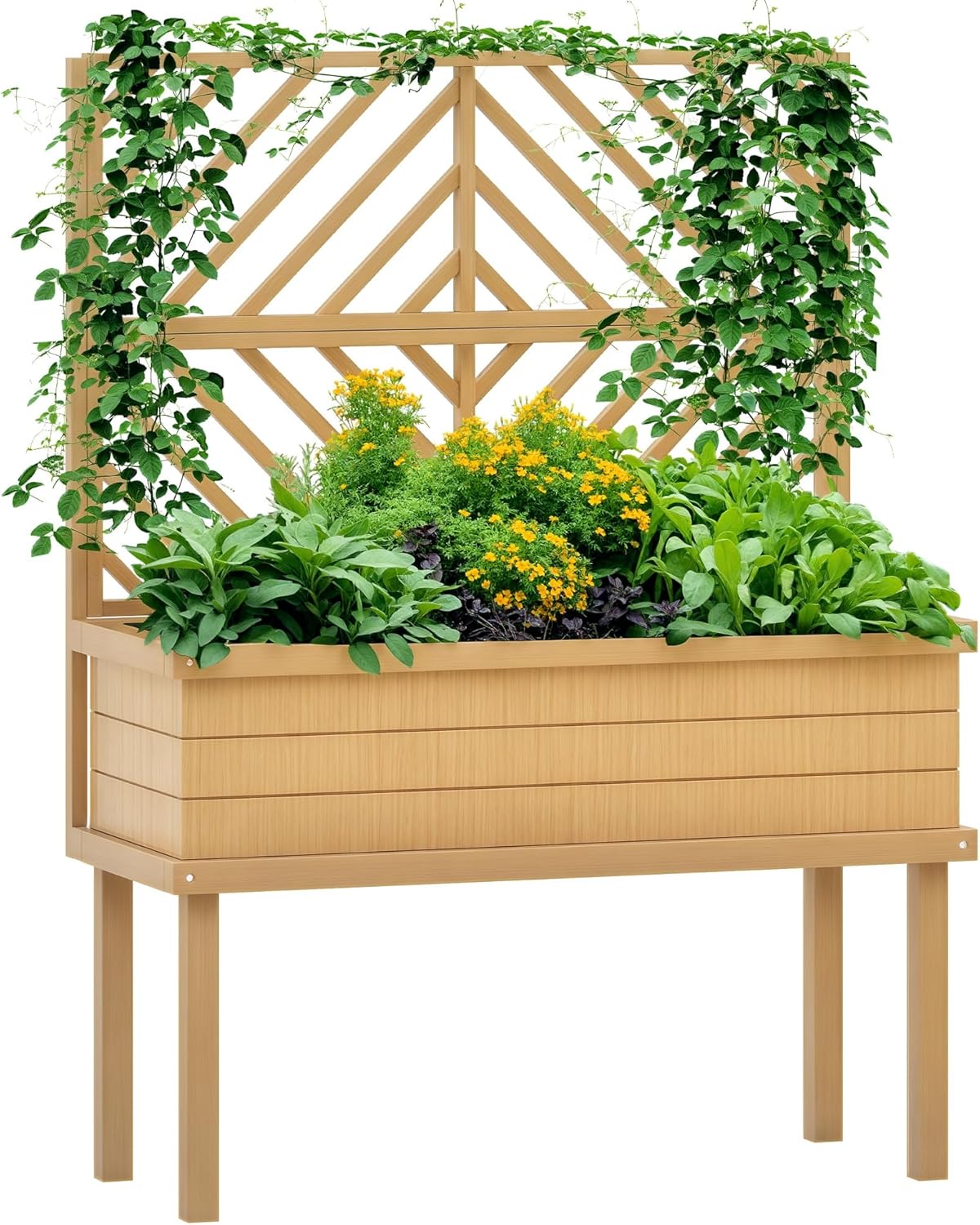 Raised Bed Planter Box - Kotak Tanam Terangkat dengan Teralis untuk