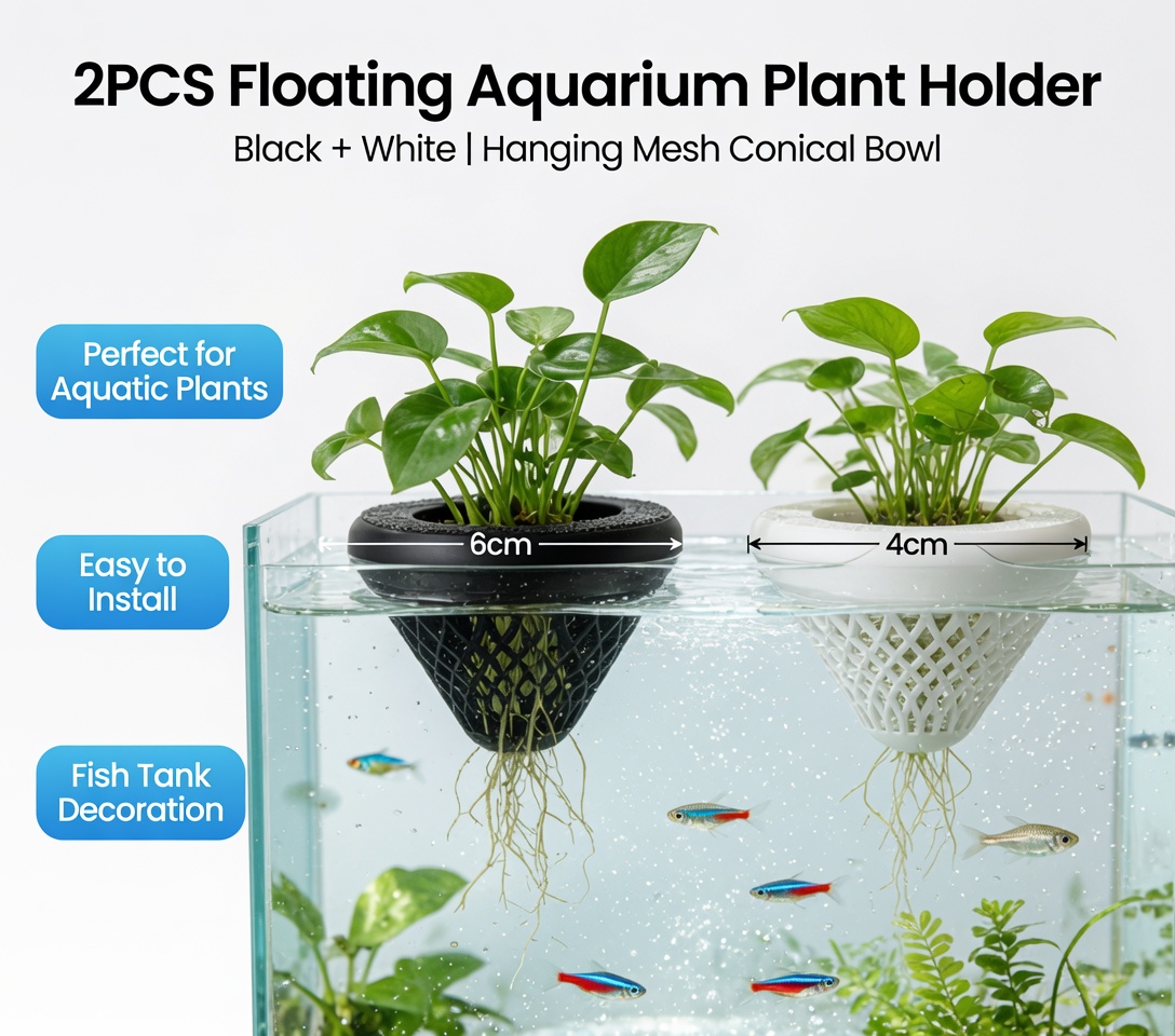 2 Buah Tempat Tanaman Akuarium - Hanging Planter Basket ulasan dan harga