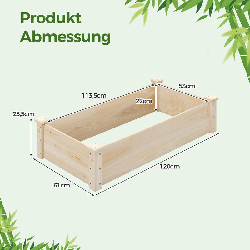 Kotak Penanam Kayu Fir Persegi - Raised Bed Planter Box ulasan dan harga