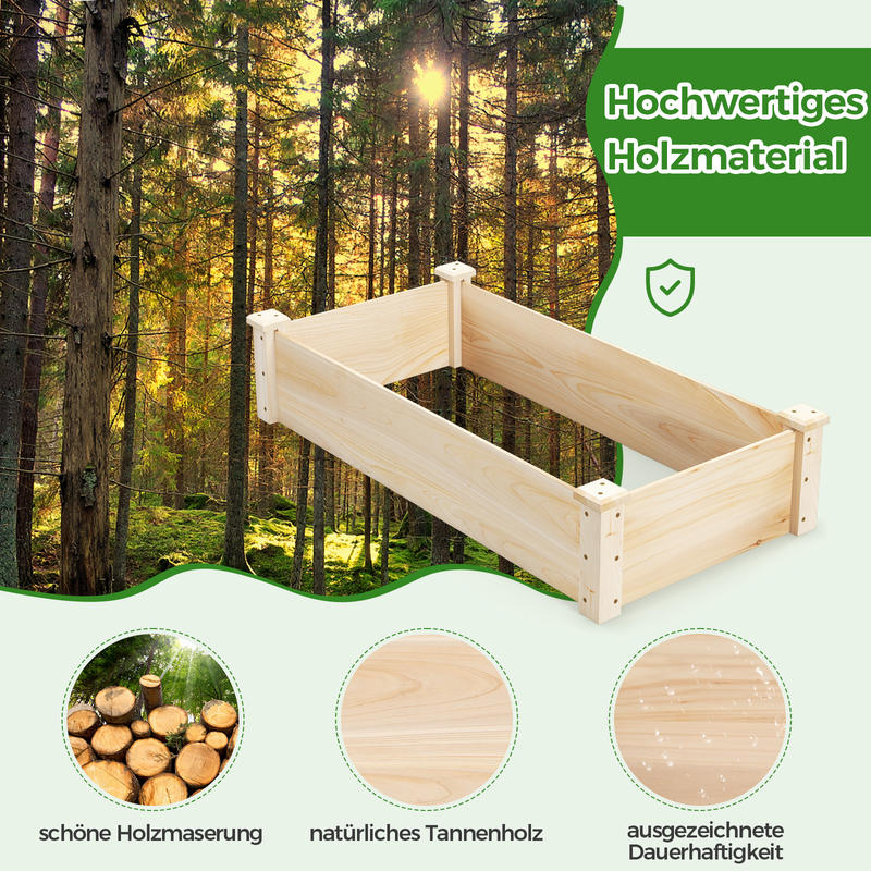 Kotak Penanam Kayu Fir Persegi - Raised Bed Planter Box ulasan dan harga