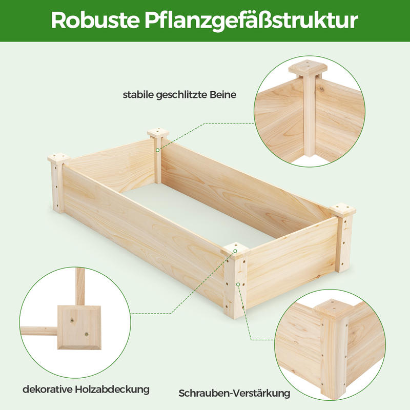 Kotak Penanam Kayu Fir Persegi - Raised Bed Planter Box ulasan dan harga
