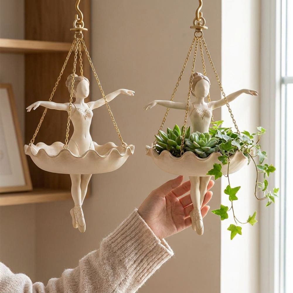 Pot Gantung Penari Balet Resin - Hanging Planter Basket ulasan dan harga